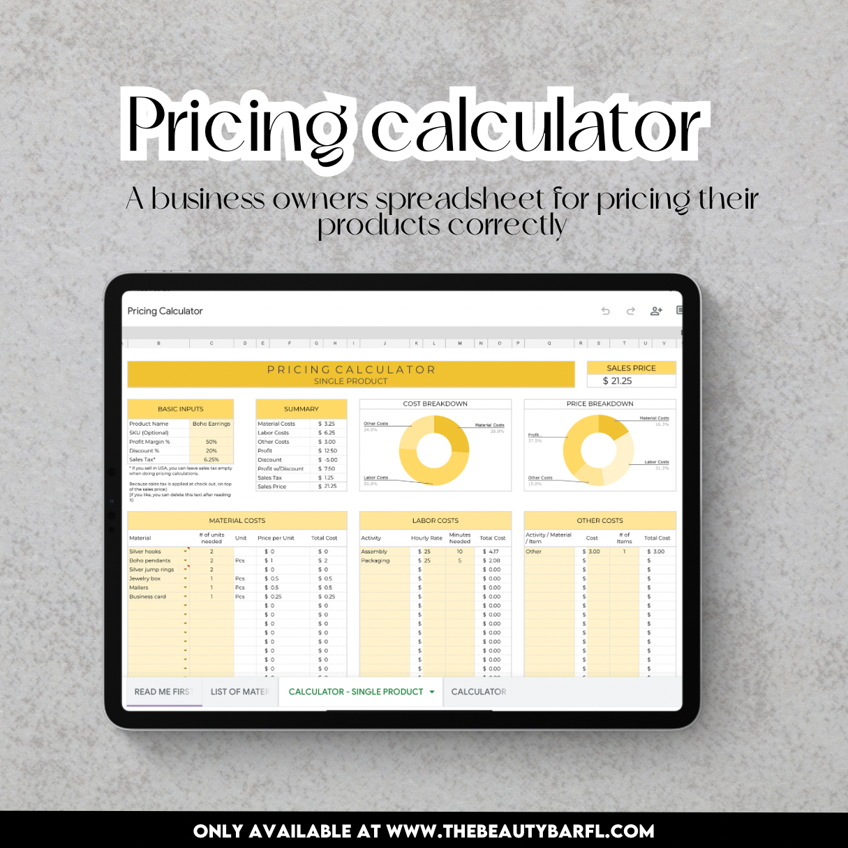 Pricing calculator